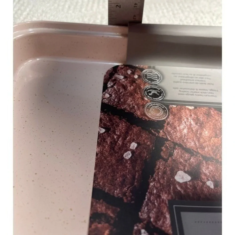 Master Class Brownie Pan 13 Inch Non Stick Heavy Gauge Steel‎ Pink Speckle